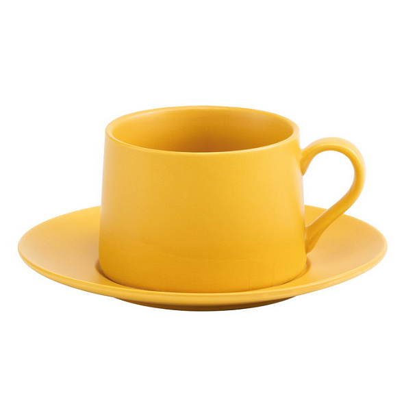 Чашка чайная с блюдцем Levante 435 мл, цвет охра