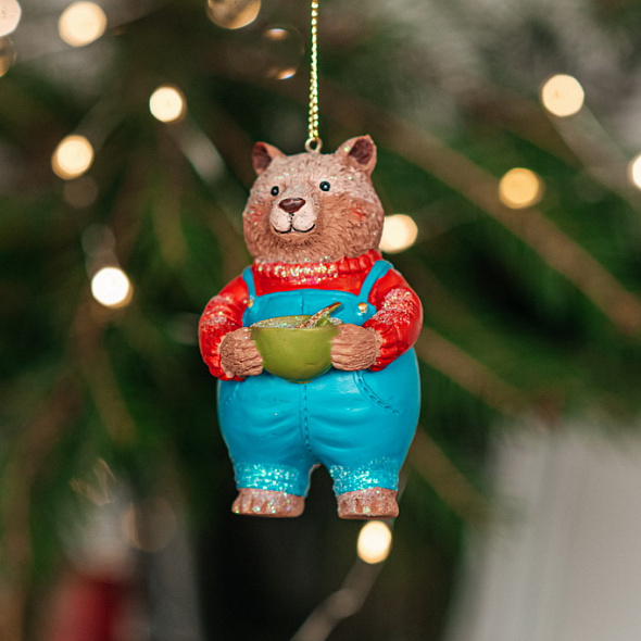 Новогодняя игрушка "Медвежонок" 9 см