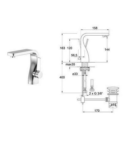 Смеситель для раковины Steinberg Series 230 230.1000, хром