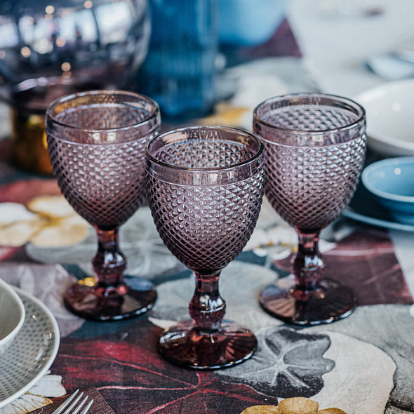 Набор бокалов Glass Diamante 280 мл, 3 шт, розовый