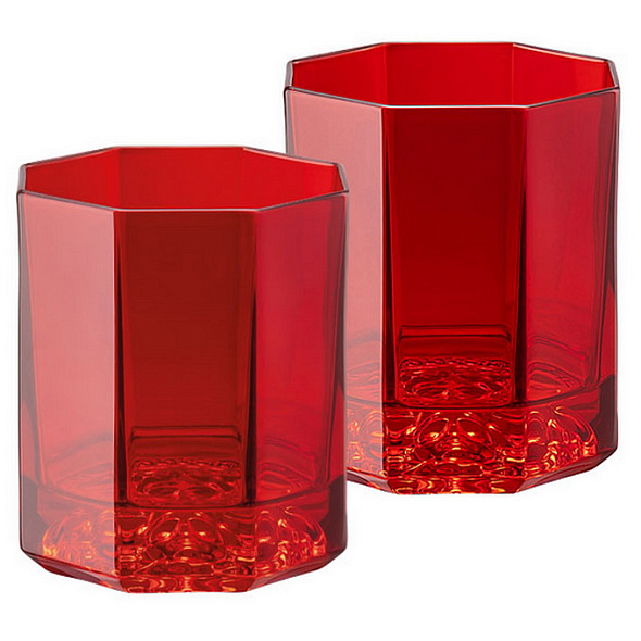 Набор бокалов для виски Versace Medusa Lumiere Rhapsody, 2 шт, цвет красный