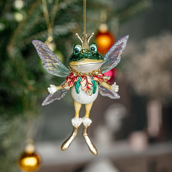 Игрушка на елку "Лягушонок-фея" 11 см