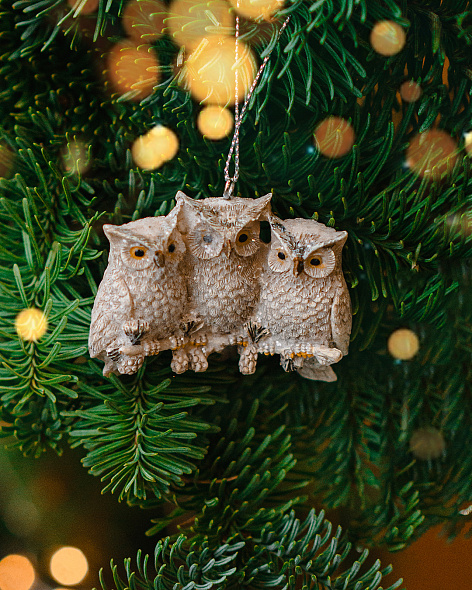 Новогодняя игрушка "Совы" 5,5 см