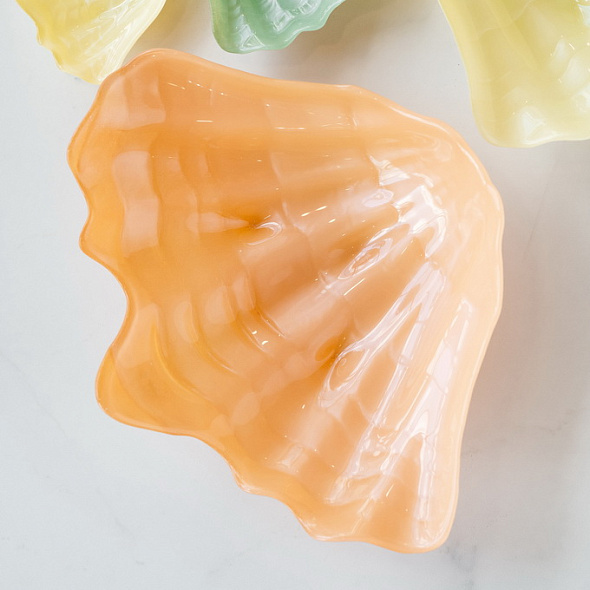 Блюдо сервировочное Galassia Shell 32 см, оранжевое