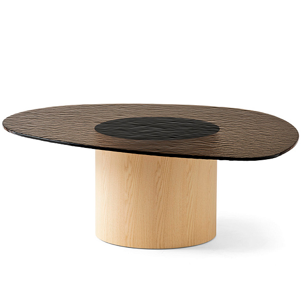 Стол Calligaris Mushroom 110х87, стекло, Natural Ash / Bronze