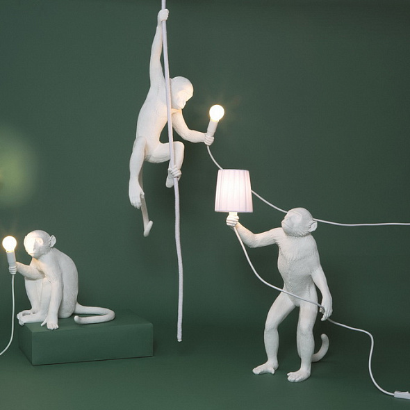 Лампа настольная Monkey Lamp Standing 54 см, белая
