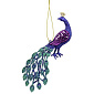 Елочная игрушка "Павлин" 19 см, фиолетовая