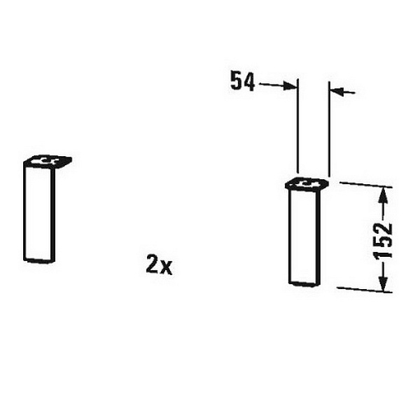 Ножки для мебели Duravit Universal UV999100000, 2 шт