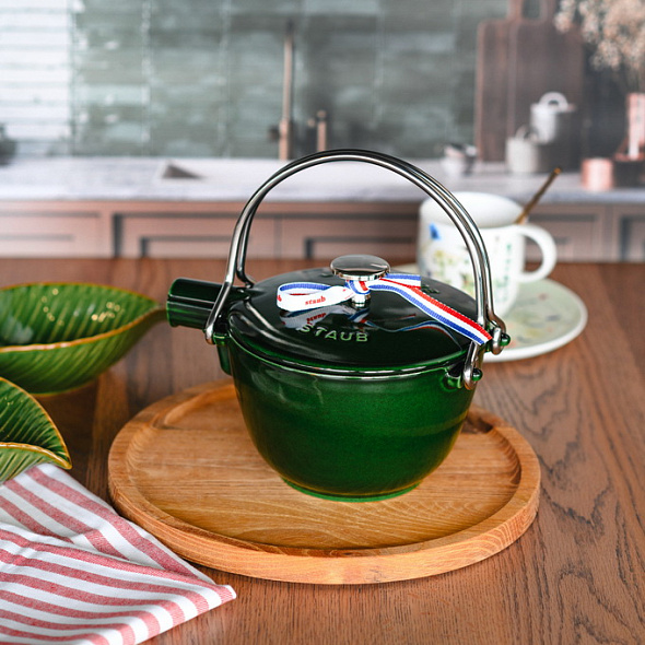 Чайник круглый La Cocotte 1,15 л, цвет зеленый базилик