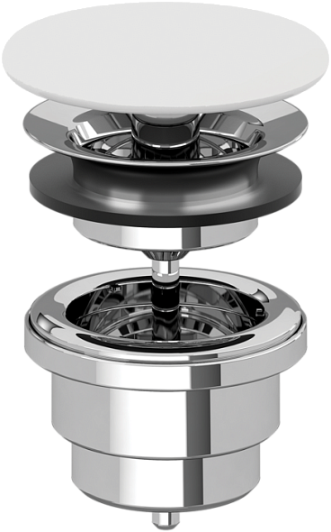 Донный клапан Villeroy & Boch 683500RW, незапираемый, керамическая накладка, белый матовый