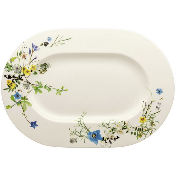 Блюдо сервировочное овальное Brillance Fleurs des Alpes 41 см