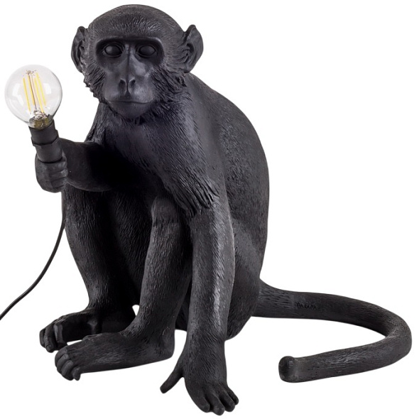 Лампа настольная Monkey Lamp Sitting  Outdoor 32 см, черная