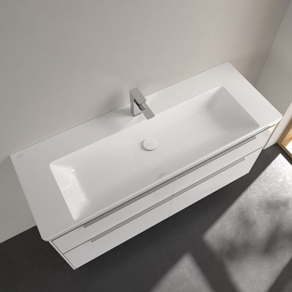 Раковина Villeroy & Boch Subway 3.0 130х47, CeramicPlus, TitanCeram, без перелива