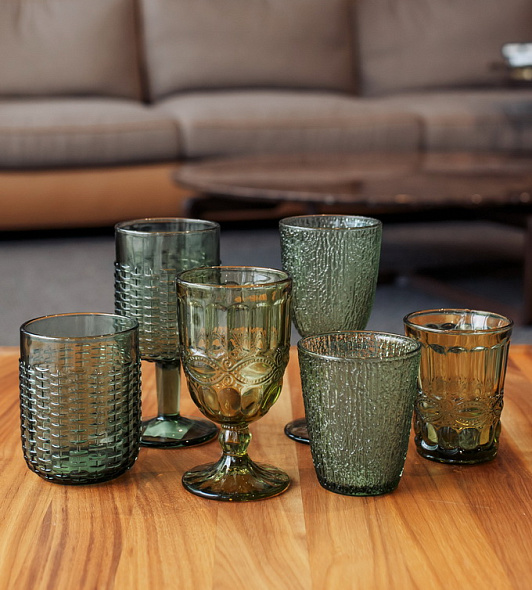 Набор стаканов Glass Davor 280 мл, 3 шт, цвет зелёный