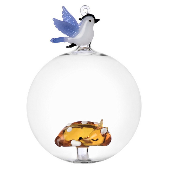 Елочный шар "Лежащий олененок" Woodland Tales 8 см