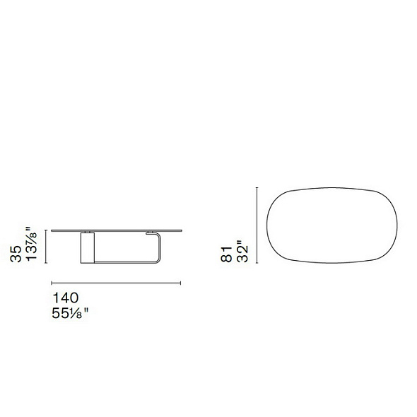 Стол журнальный Calligaris Ribbon 140х81, Annealed Bronze