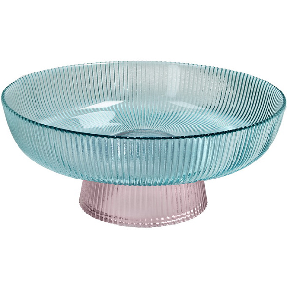 Чаша для фруктов на ножке Galassia Clear 26х11 см, цвет сиреневый/голубой