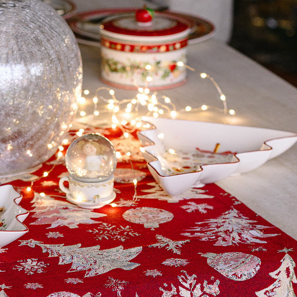 Скатерть прямоугольная Crystal Tree 150х250 см, цвет бургунди