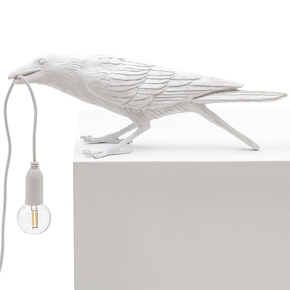 Лампа настольная Seletti Bird Lamp Playing 33,5x10,5 см, белая