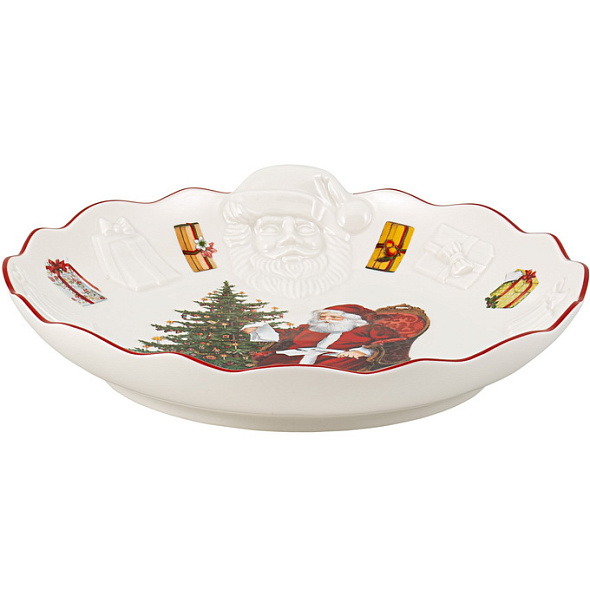 Блюдо круглое рельефное "Санта и список подарков" Toy’s Fantasy 25 см