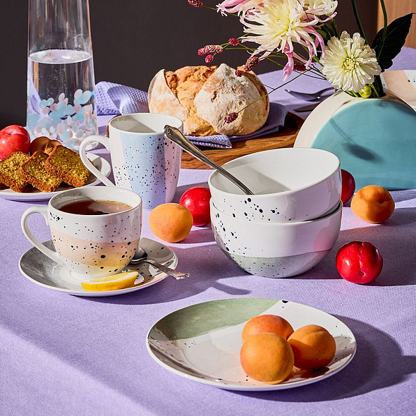 Чашка для капучино с блюдцем Moon Pastel 330 мл