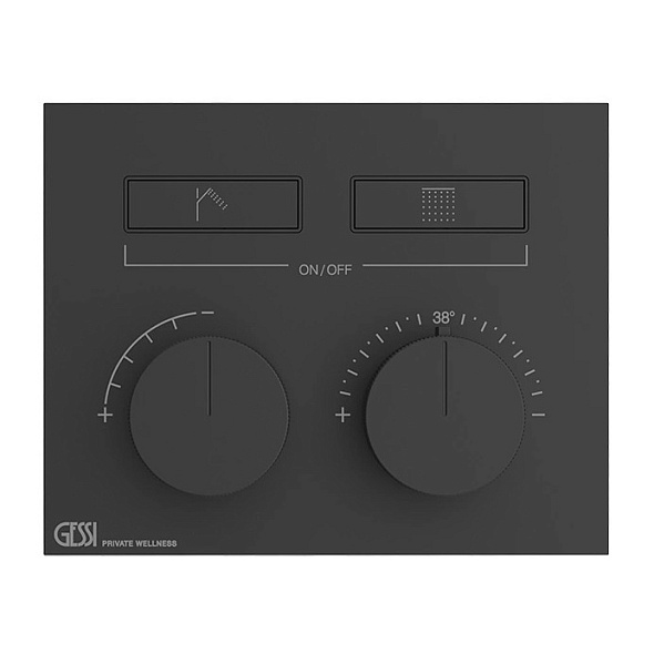 Внешняя часть Gessi HI-FI 63004.299 смесителя термостатического, черный матовый