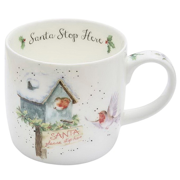 Кружка Wrendale Designs Christmas "Santa Stop Here" 310 мл