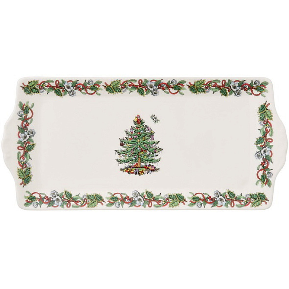 Блюдо для сэндвичей Christmas Tree 34 см, борт с орнаментом