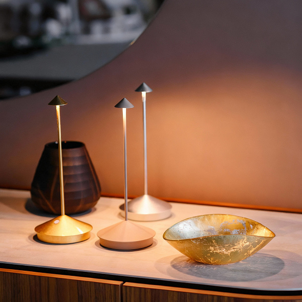 Лампа настольная Zafferano Pina Pro 29 см, цвет серебро