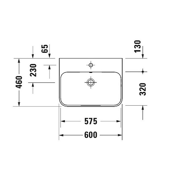 Раковина Duravit Happy D.2 Plus 60х46 2360600000, накладная, белая