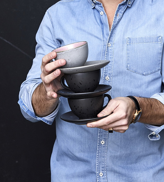 Набор чашек для капучино с блюдцами Bitz, 8 предметов