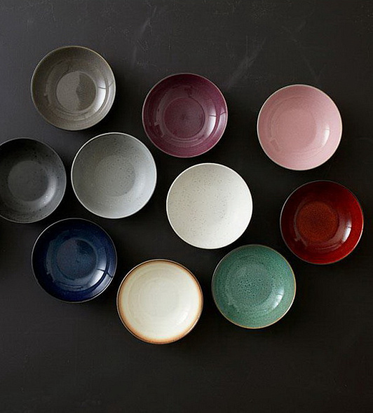 Тарелка для пасты Bitz 20 см, серая/розовая