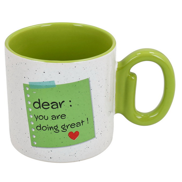 Кружка "Dear: you are doing great!" 380 мл, зеленая