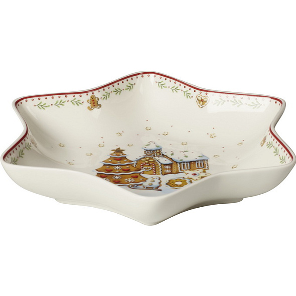 Салатник-звезда "Пряничная деревня" Winter Bakery Delight 24,5 см
