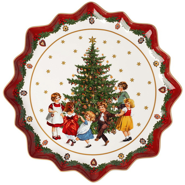 Блюдо круглое "Дети вокруг елки" Toy’s Fantasy 39 см