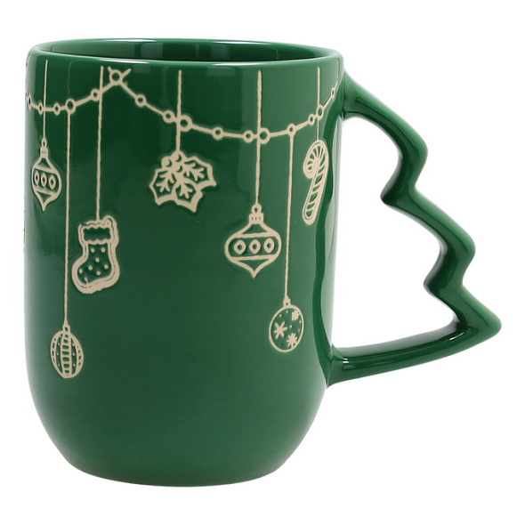 Кружка Snowy Xmas 540 мл, зеленая