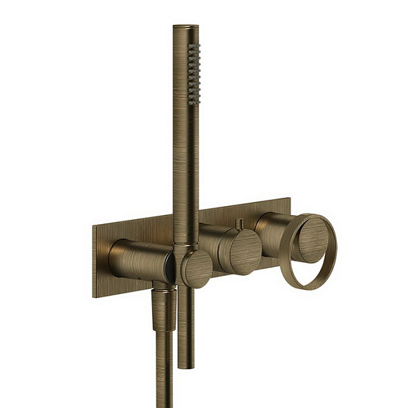 Внешняя часть Gessi Anello 63343.713 смесителя для душа, античная латунь