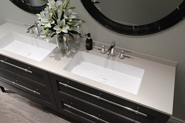 Раковина Holbi Neptune 65 SR 68х33, из Soft Rock, белая матовая, с клапаном