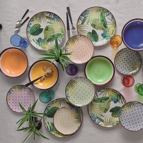 Набор посуды на 6 персон Madison Jungle Multicolor, 18 предметов