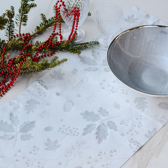 Скатерть-дорожка Piante 40х100 см, цвет серебро