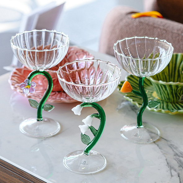 Бокал для шампанского/десерта "Белый цветок" Botanica 280 мл