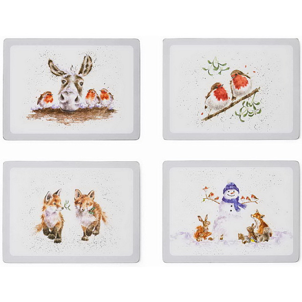 Набор подставок под тарелку Wrendale Christmas 29,8х40,1 см, 4 шт