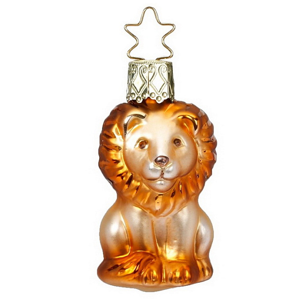 Елочная игрушка "Золотой король лев" 5 см