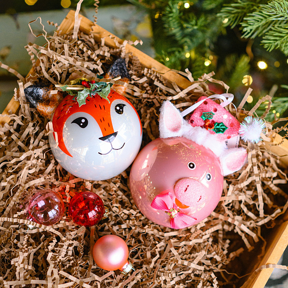 Елочный шар "Свинья" 8 см