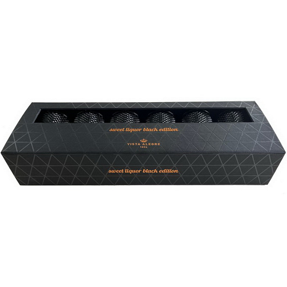 Набор рюмок на ножке Sweet Liquor 55 мл, 6 шт, черный