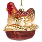 Елочная игрушка "Курочка" 9,5 см, коричневая