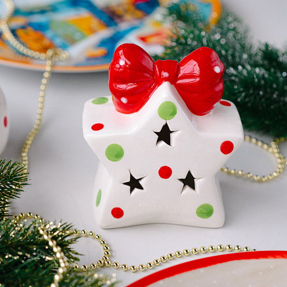 Фигурка с подсветкой "Звезда с бантом" 13 см