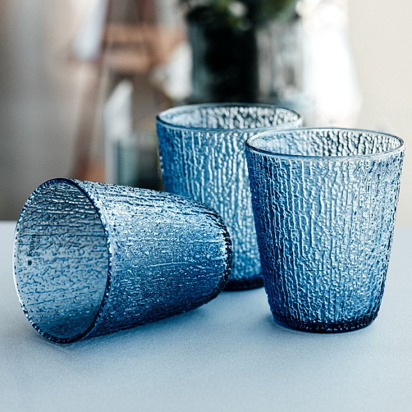 Набор стаканов Glass Davor 280 мл, 3 шт, цвет синий