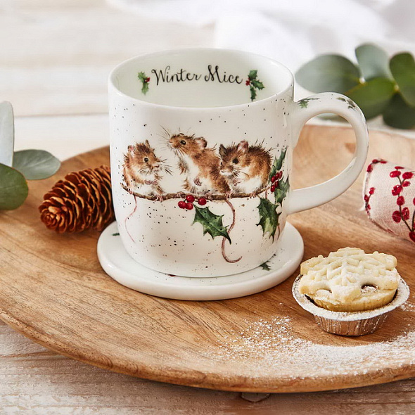 Кружка с подставкой Winter Mice (мышки) 310 мл