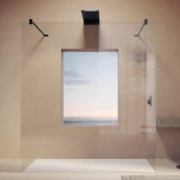 Душевое ограждение Huppe Solva Pro 130х200, черный профиль, стекло 8мм